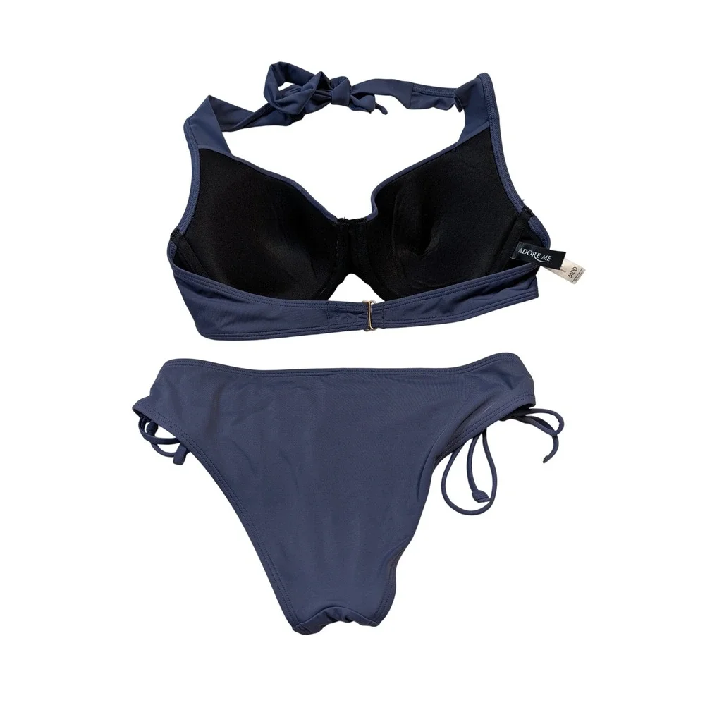 Adore Me Women Underwire Bikini Set 34DD/S Blue